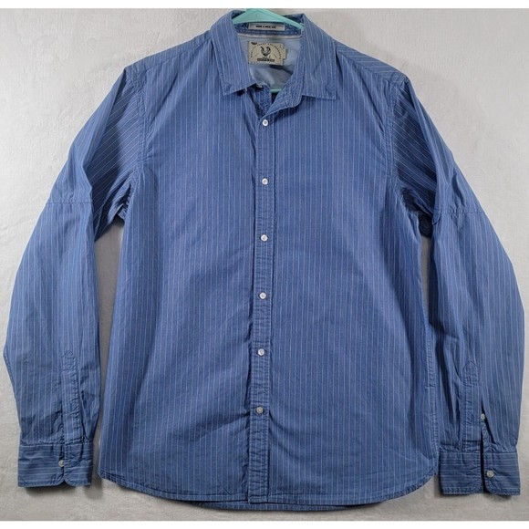 SCOTCH & SODA Large Men's Long Sleeve Button Down Shirt With Locker Loops Stripe - Picture 3 of 13